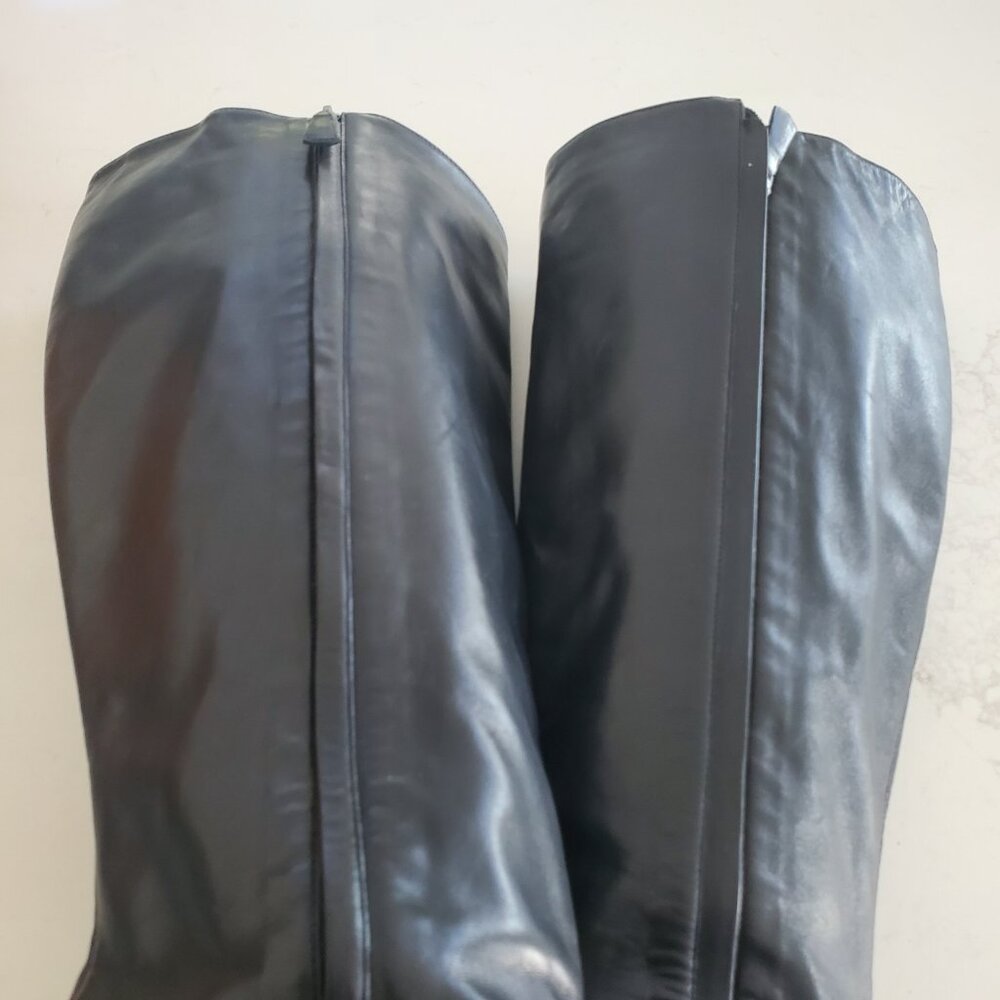 Stunning Cole Haan NikeAir Black Leather Kitten Heel Boots Needs Sole Repair 9.5 - Picture 6 of 13